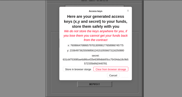 X,Y and Secret Keys step 9
