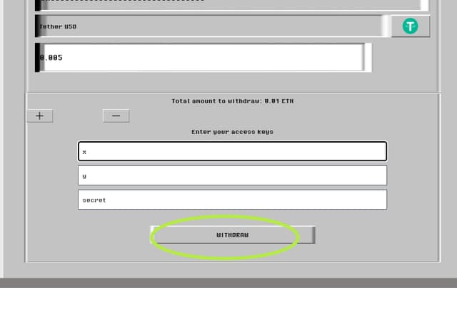 Withdraw step 8